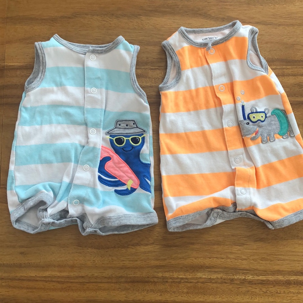 Carter’s Newborn Striped Summer Onesies